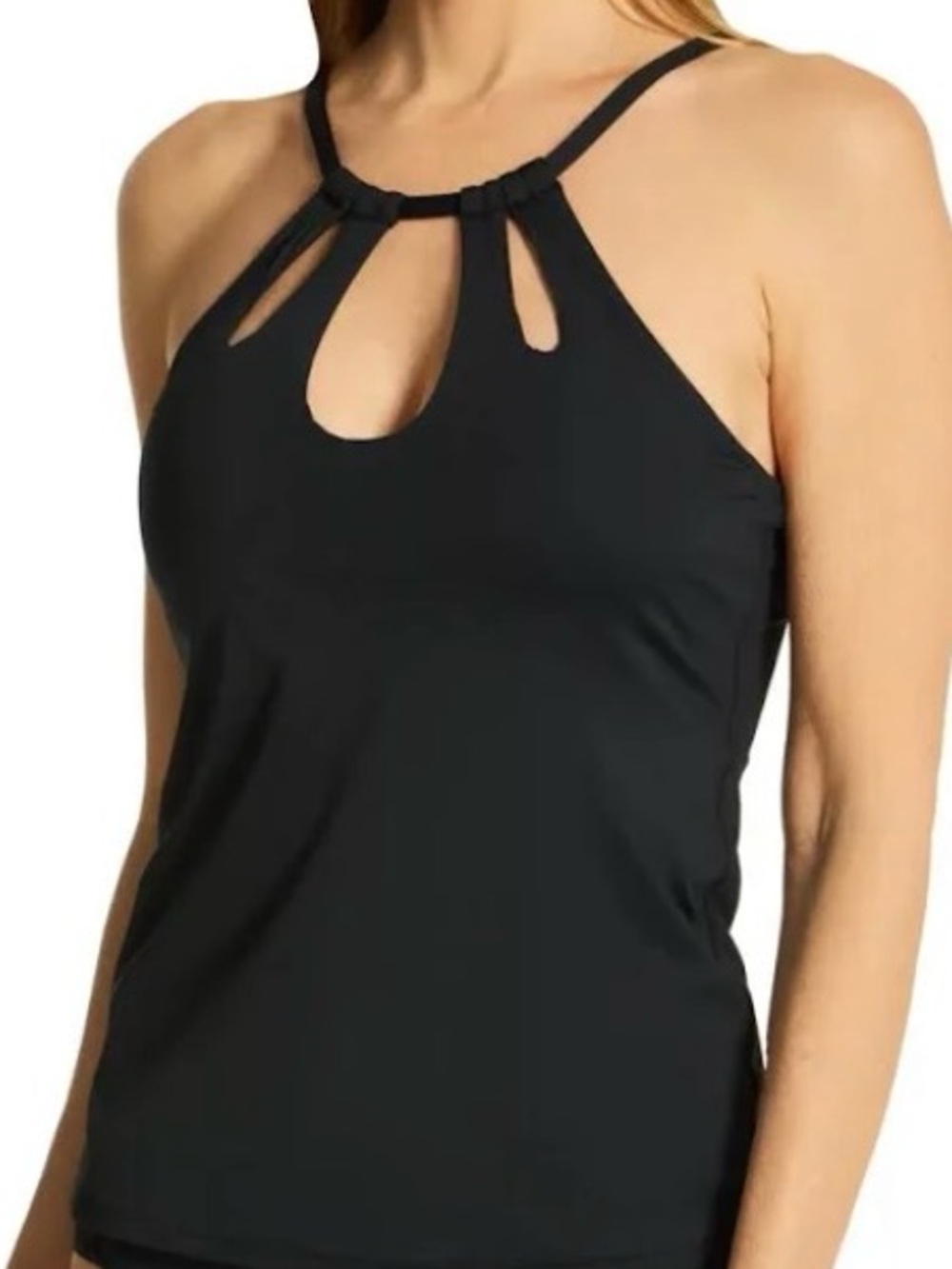 La Blanca LB1IG85 Island Goddess Keyhole High Neck Tankini Swim Top NWT Size 4